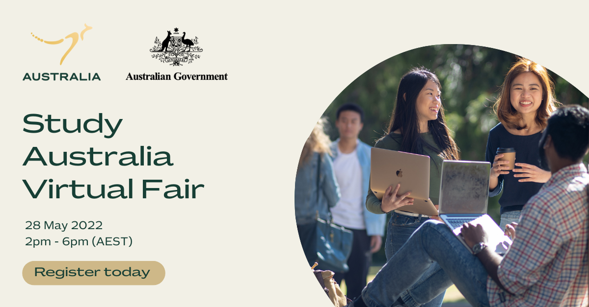 Save the Date: Study Australia's Virtual Fair, Saturday 28 May 2022